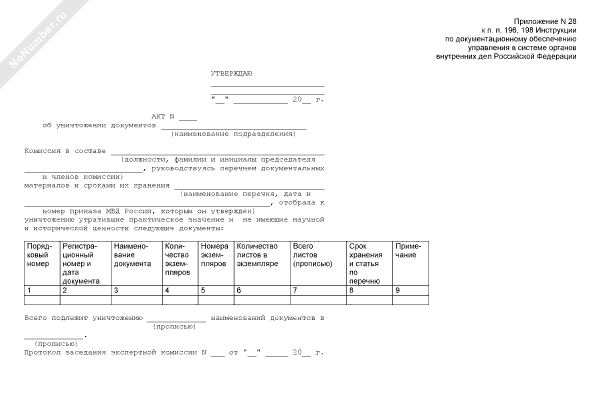 Приказ Об Уничтожении Документов Образец Скачать