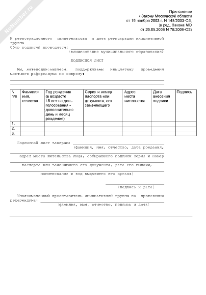 Подписной лист формы 203 ржд