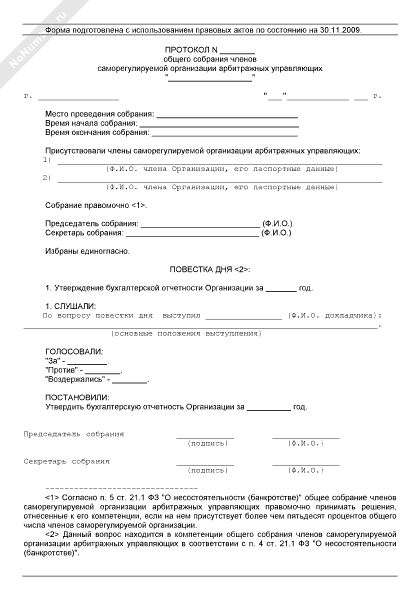 Протокол собрания учредителей об утверждении бухгалтерской отчетности образец