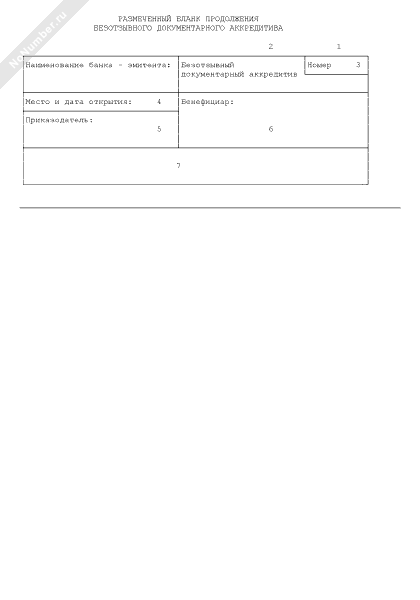 Бланк аккредитива образец