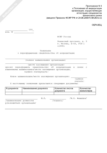 Образец заявления на аккредитацию медицинского работника