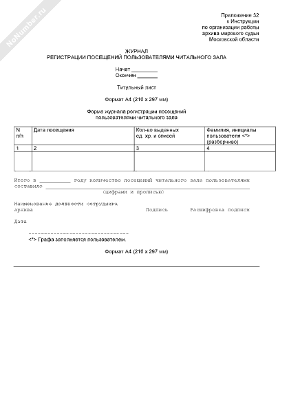 Журнал регистрации посещений образец
