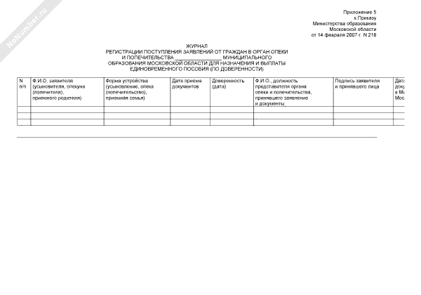 Журнал регистрации заявлений о приеме в школу по новому закону образец